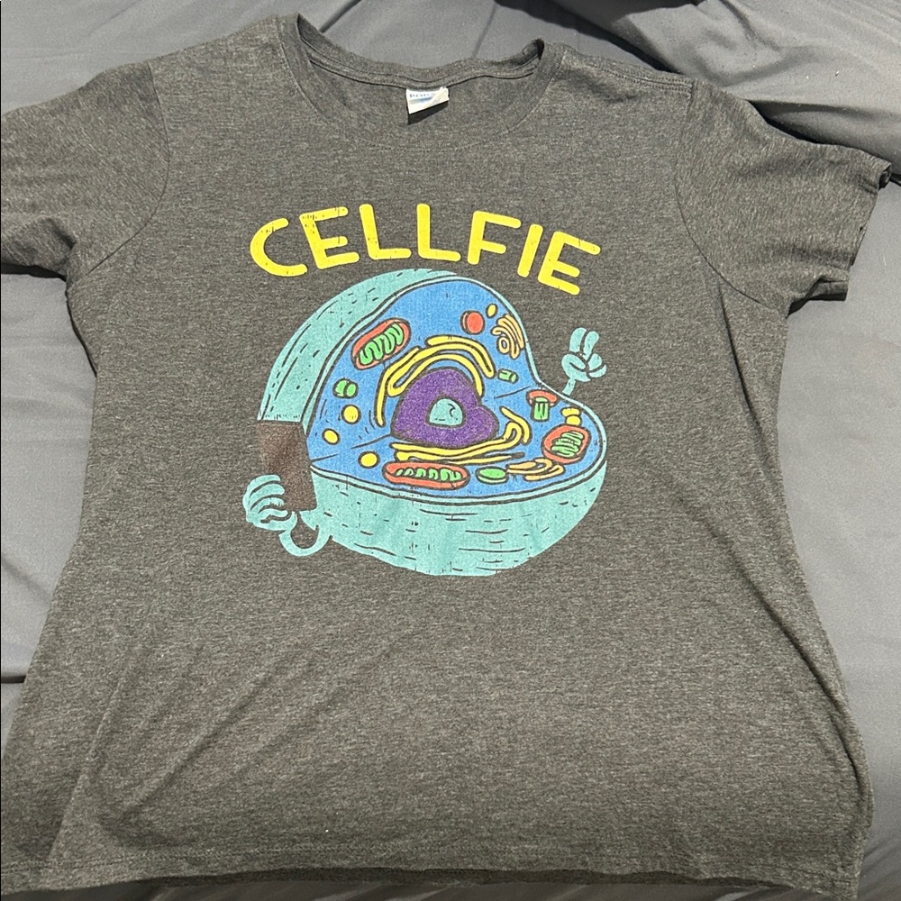 Port and Company Gray 'Cellfie' Graphic Tee